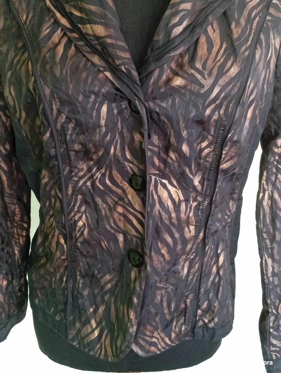 Gelco Animal Print Jacket Black Brown Metallic